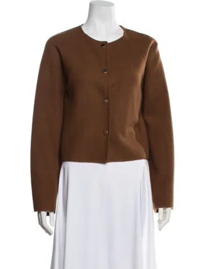 Pre-owned Max Mara Virgin Wool Jacket In Brown