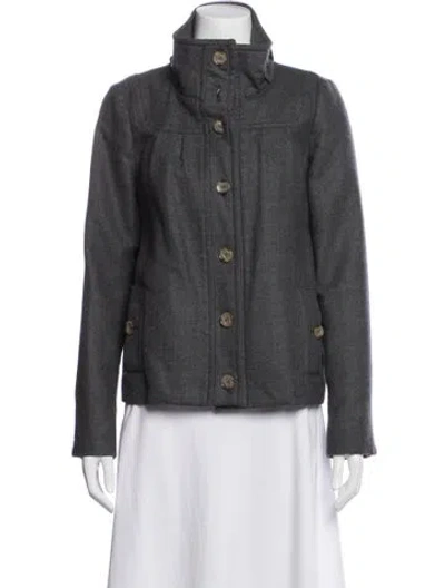 Pre-owned Max Mara Virgin Wool Jacket In Gray