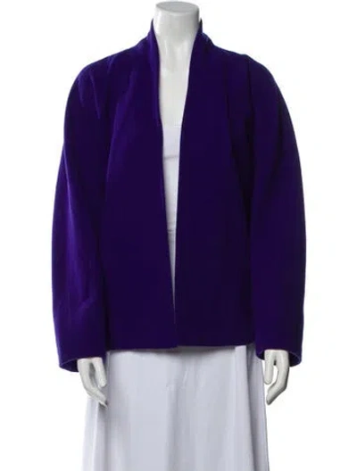 Pre-owned Max Mara Virgin Wool Jacket In Purple