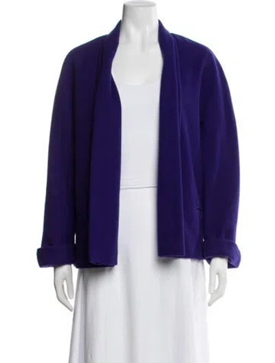 Pre-owned Max Mara Virgin Wool Jacket In Purple