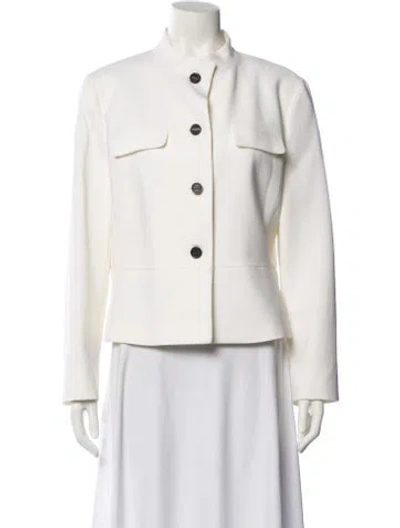 Pre-owned Max Mara Virgin Wool Jacket In White