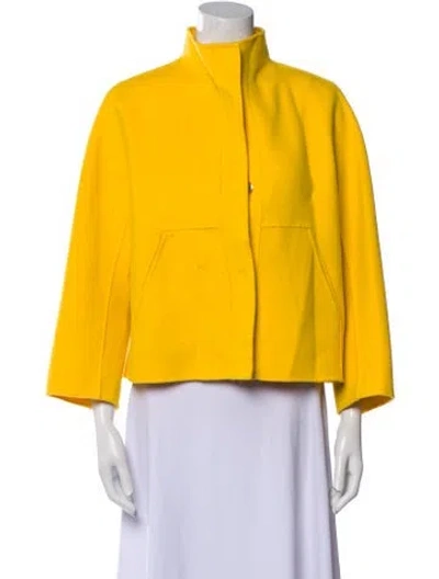 Pre-owned Max Mara Virgin Wool Jacket In Yellow