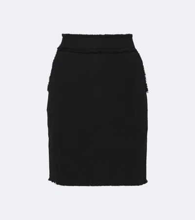 Max Mara Virgin Wool Jersey Miniskirt In Black