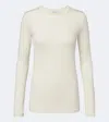Max Mara Virgin Wool Jersey Top In White