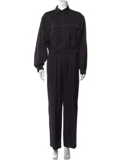 Pre-owned Max Mara Virgin Wool Jumpsuit In Black