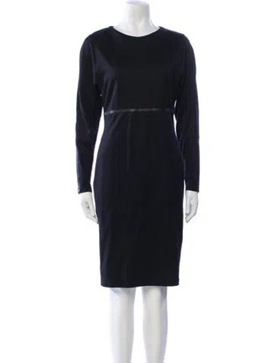 Pre-owned Max Mara Virgin Wool Knee-length Dress In Black