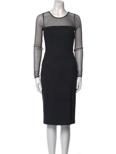 Pre-owned Max Mara Virgin Wool Knee-length Dress In Black