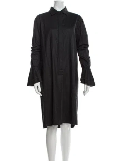 Pre-owned Max Mara Virgin Wool Knee-length Dress In Black
