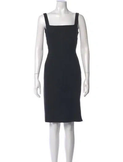 Pre-owned Max Mara Virgin Wool Knee-length Dress In Black