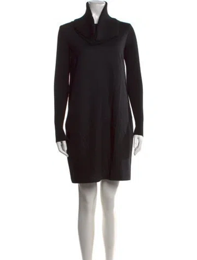 Pre-owned Max Mara Virgin Wool Knee-length Dress In Black