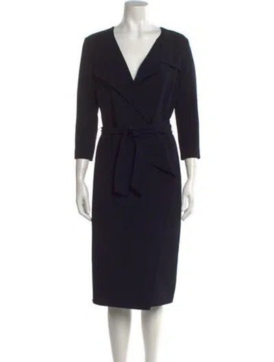 Pre-owned Max Mara Virgin Wool Knee-length Dress In Black