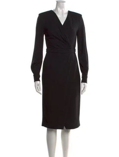 Pre-owned Max Mara Virgin Wool Knee-length Dress In Black