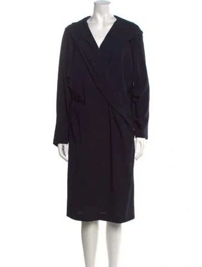 Pre-owned Max Mara Virgin Wool Knee-length Dress In Black