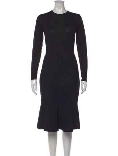 Pre-owned Max Mara Virgin Wool Knee-length Dress In Black