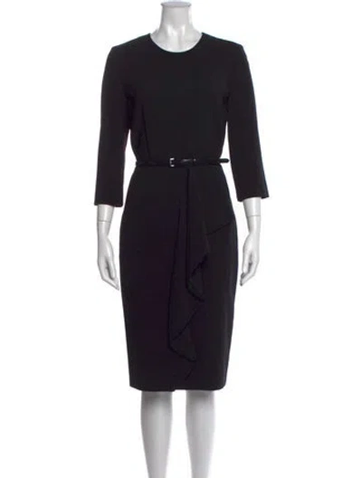 Pre-owned Max Mara Virgin Wool Knee-length Dress In Black
