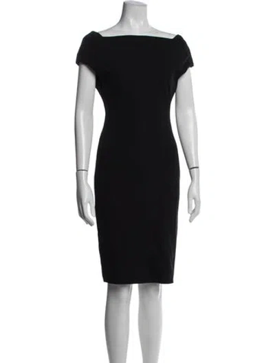 Pre-owned Max Mara Virgin Wool Knee-length Dress In Black