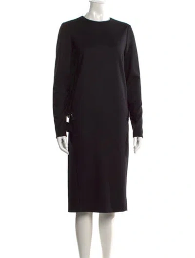 Pre-owned Max Mara Virgin Wool Knee-length Dress In Black
