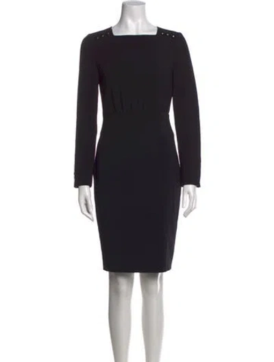 Pre-owned Max Mara Virgin Wool Knee-length Dress In Black