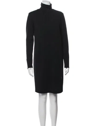 Pre-owned Max Mara Virgin Wool Knee-length Dress In Black