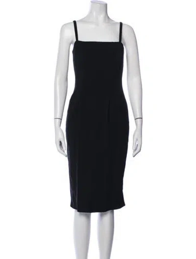 Pre-owned Max Mara Virgin Wool Knee-length Dress In Black