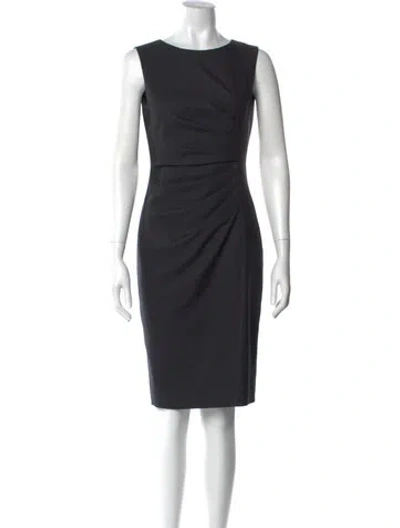 Pre-owned Max Mara Virgin Wool Knee-length Dress In Blue