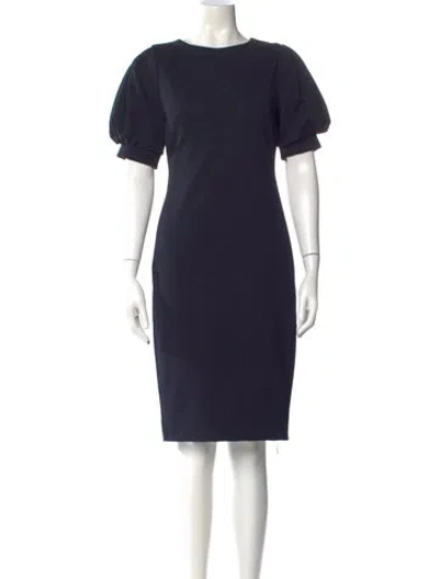 Pre-owned Max Mara Virgin Wool Knee-length Dress In Blue