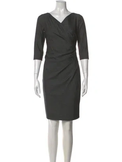 Pre-owned Max Mara Virgin Wool Knee-length Dress In Blue