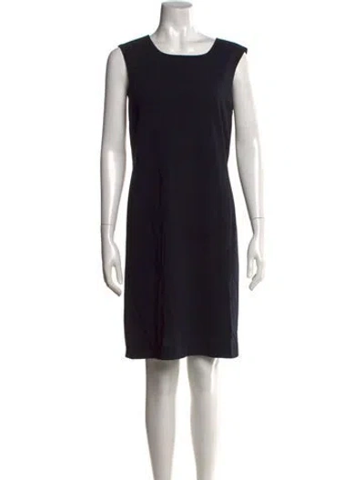 Pre-owned Max Mara Virgin Wool Knee-length Dress In Blue
