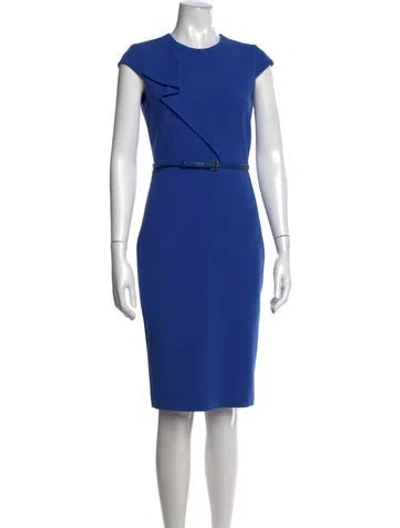 Pre-owned Max Mara Virgin Wool Knee-length Dress In Blue