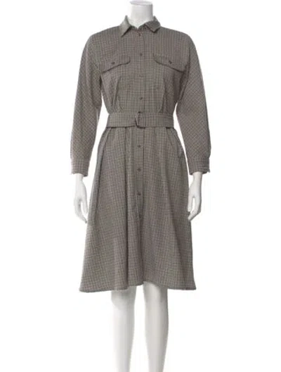 Pre-owned Max Mara Virgin Wool Knee-length Dress In Brown