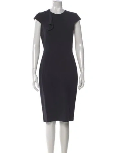 Pre-owned Max Mara Virgin Wool Knee-length Dress In Gray