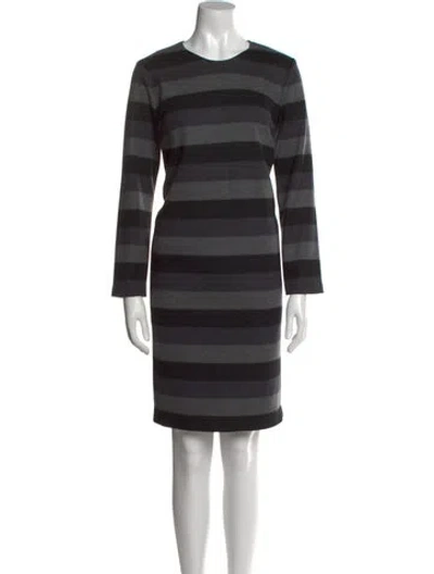 Pre-owned Max Mara Virgin Wool Knee-length Dress In Gray