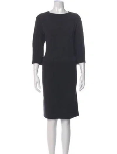 Pre-owned Max Mara Virgin Wool Knee-length Dress In Gray