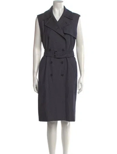 Pre-owned Max Mara Virgin Wool Knee-length Dress In Gray