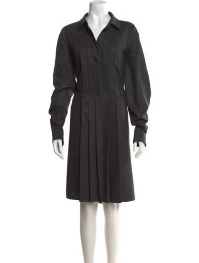 Pre-owned Max Mara Virgin Wool Knee-length Dress In Gray