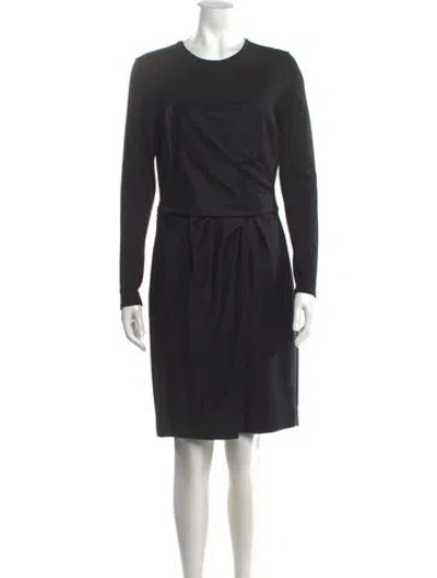 Pre-owned Max Mara Virgin Wool Knee-length Dress In Gray