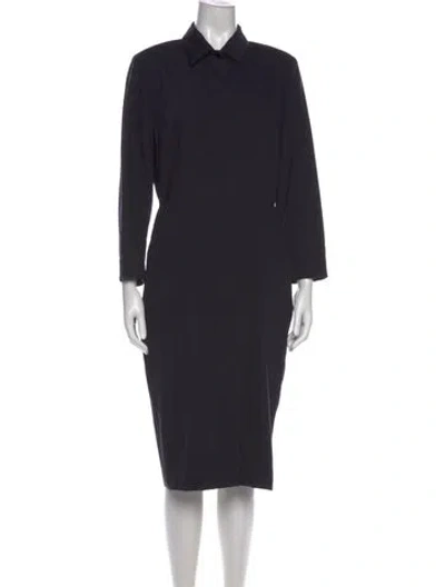Pre-owned Max Mara Virgin Wool Knee-length Dress In Grey
