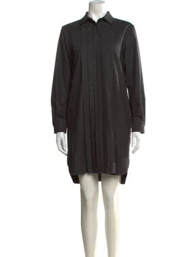 Pre-owned Max Mara Virgin Wool Knee-length Dress In Grey