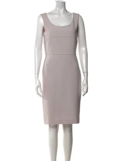 Pre-owned Max Mara Virgin Wool Knee-length Dress In Grey