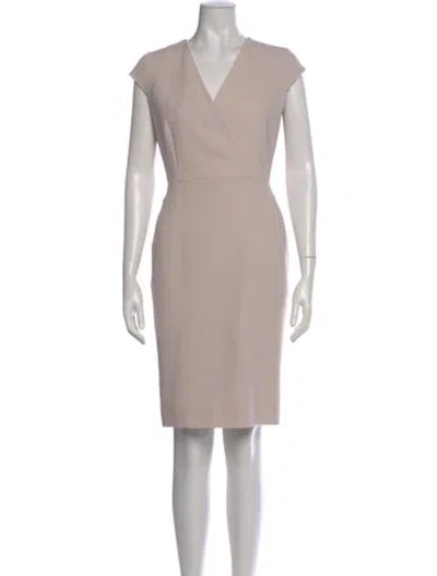Pre-owned Max Mara Virgin Wool Knee-length Dress In Neutral