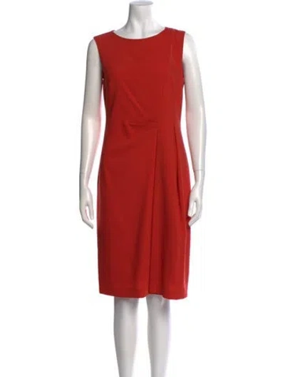 Pre-owned Max Mara Virgin Wool Knee-length Dress In Orange