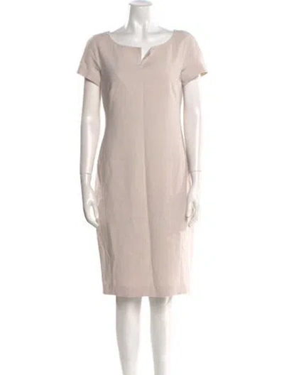 Pre-owned Max Mara Virgin Wool Knee-length Dress In Pink