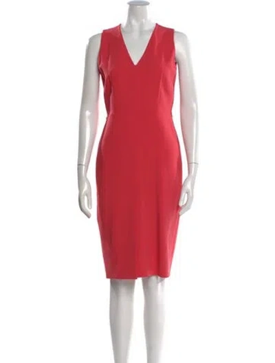 Pre-owned Max Mara Virgin Wool Knee-length Dress In Pink