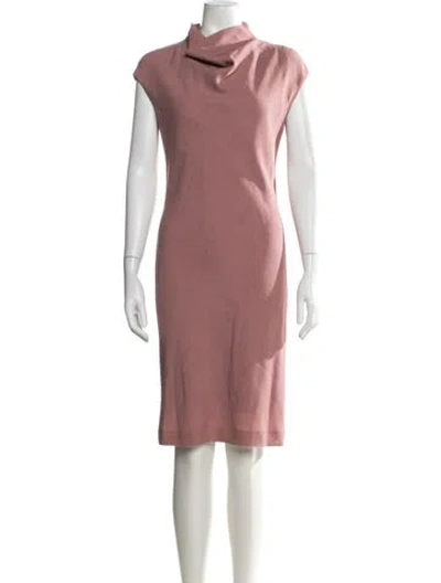Pre-owned Max Mara Virgin Wool Knee-length Dress In Pink