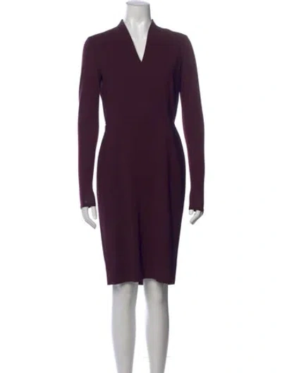 Pre-owned Max Mara Virgin Wool Knee-length Dress In Purple