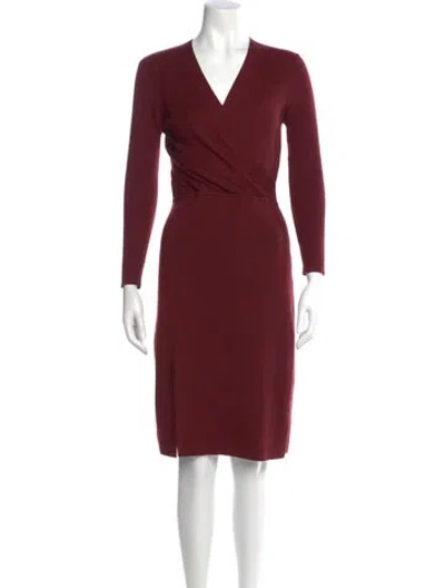 Pre-owned Max Mara Virgin Wool Knee-length Dress In Red