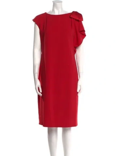 Pre-owned Max Mara Virgin Wool Knee-length Dress In Red