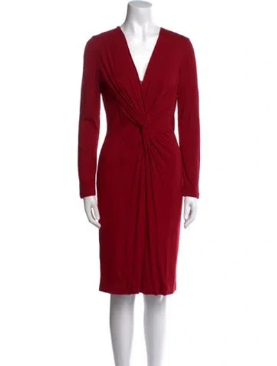 Pre-owned Max Mara Virgin Wool Knee-length Dress In Red