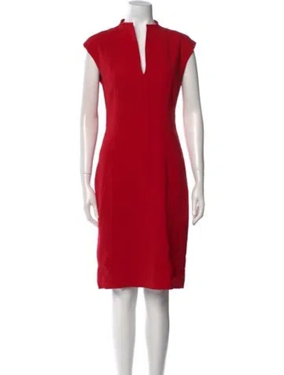 Pre-owned Max Mara Virgin Wool Knee-length Dress In Red