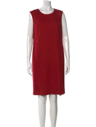 Pre-owned Max Mara Virgin Wool Knee-length Dress In Red